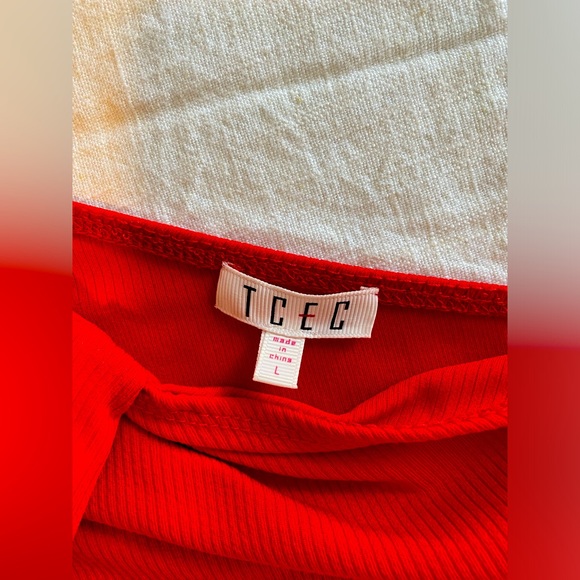 One shoulder red top - Picture 2 of 2